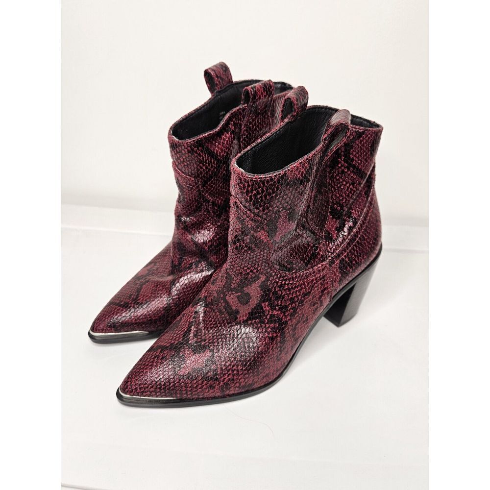 Steve Madden Women's Zora Snake Print Swiftie‎ Vibes Cowboy Bootie Boots Size 6